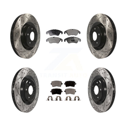 Kit de plaquettes semi-métalliques de Rotor de frein à disque à fente avant et arrière pour Audi Q5 S4 S
