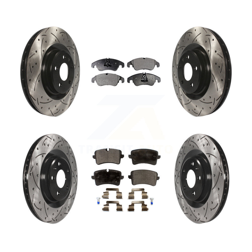 Kit de plaquettes semi-métalliques de Rotor de frein à fente avant et arrière, pour Audi A6 Quattro A