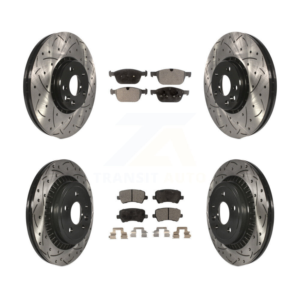 Kit de plaquettes semi-métalliques de Rotor de frein de fente de forage avant et arrière pour Volvo XC6 2010 – 2015