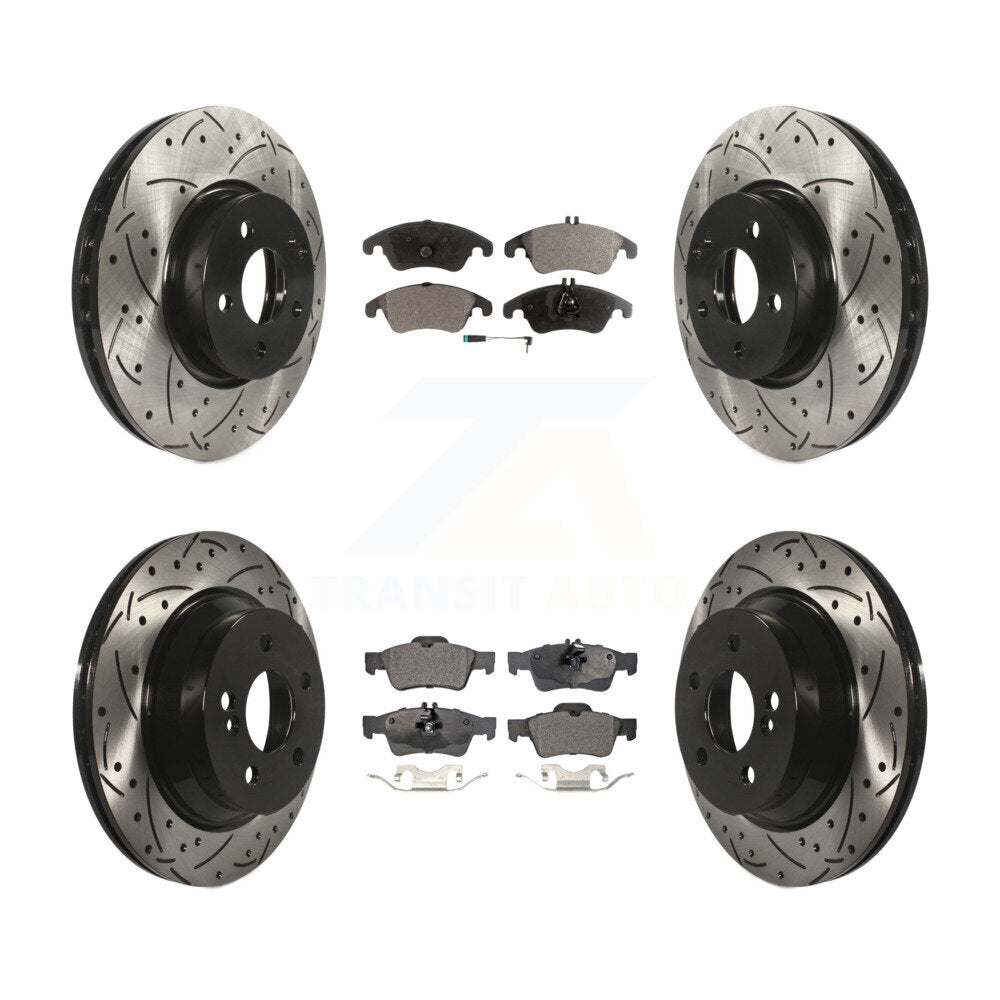 Kit de plaquettes semi-métalliques de Rotor de frein à fente avant et arrière, pour Mercedes-Benz E35