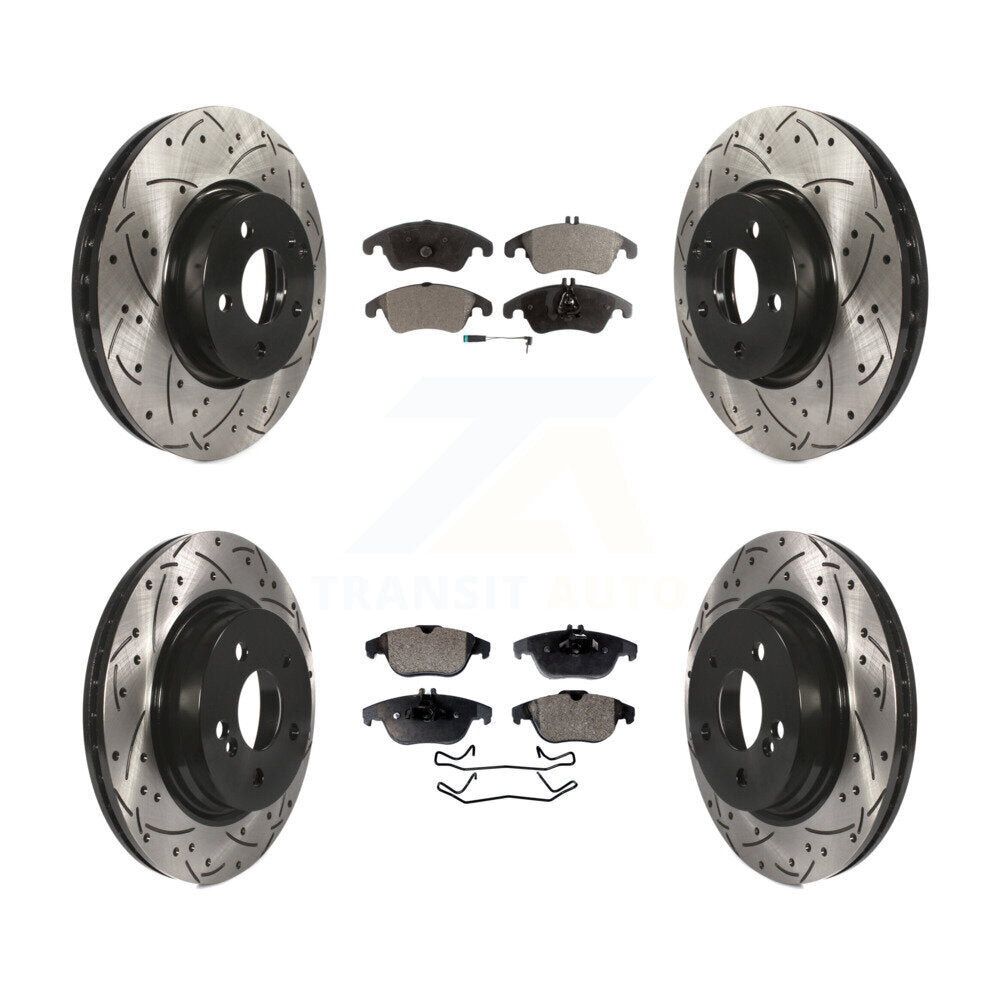 Kit de plaquettes semi-métalliques de Rotor de frein à fente avant et arrière, pour Mercedes-Benz C30