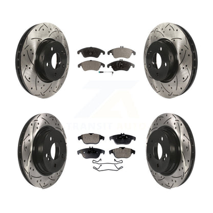 Kit de plaquettes semi-métalliques de Rotor de frein à fente avant et arrière, pour Mercedes-Benz C30