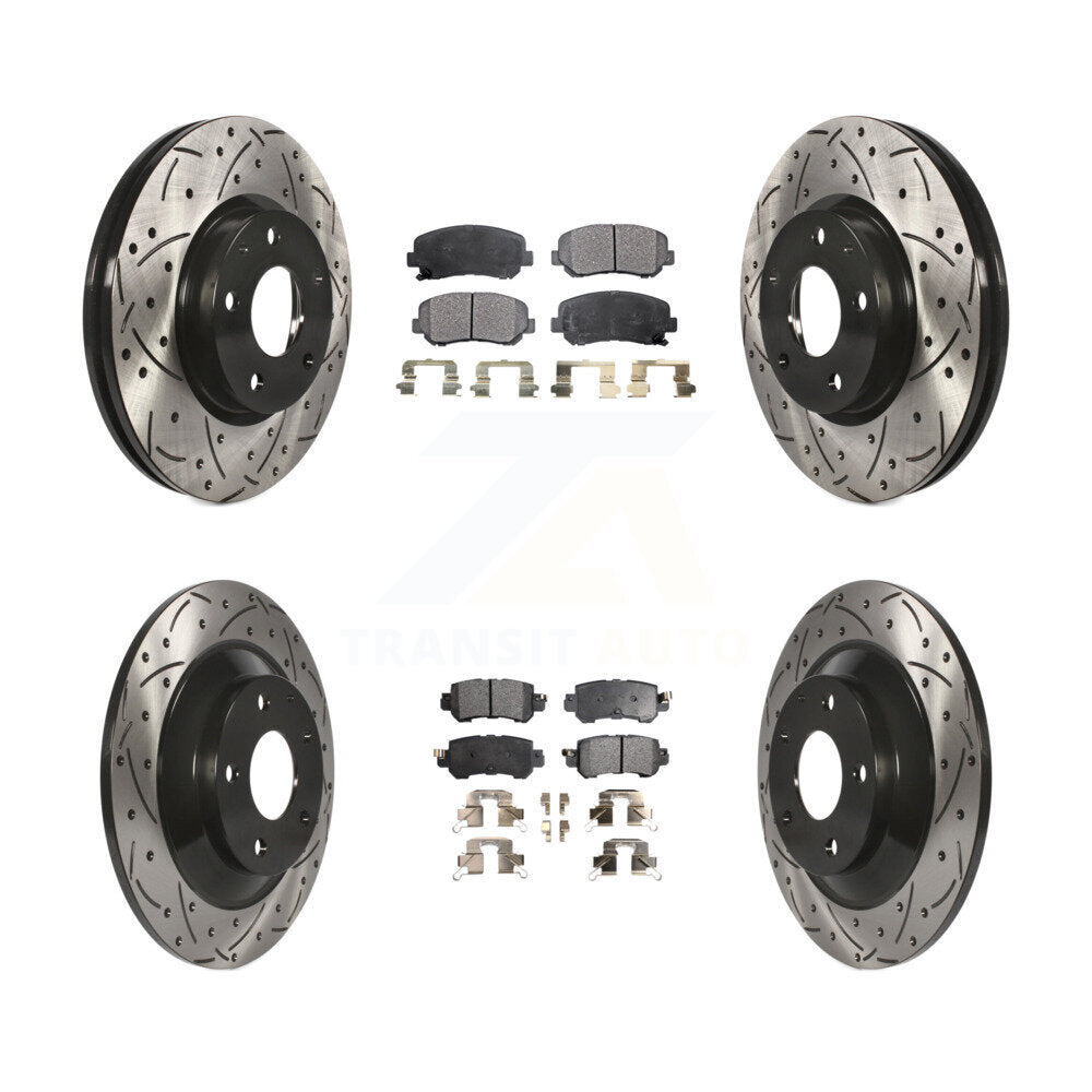Kit de plaquettes semi-métalliques de Rotor de frein de fente de forage avant et arrière pour Mazda CX-2013-2015