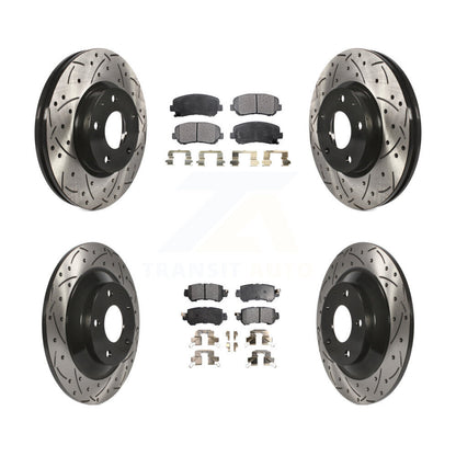 Kit de plaquettes semi-métalliques de Rotor de frein de fente de forage avant et arrière pour Mazda CX-2013-2015