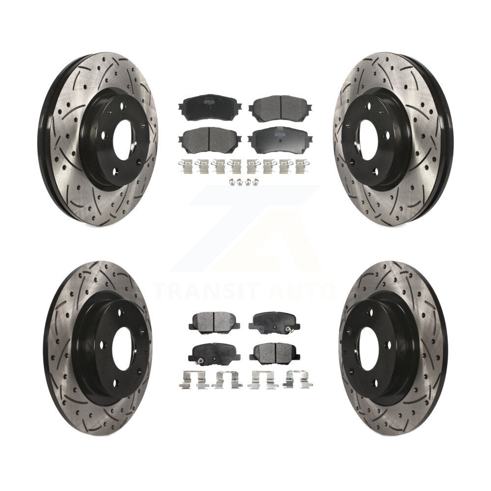 Kit de plaquettes semi-métalliques pour rotors de frein à disque, fente de perçage avant et arrière, pour Mazda