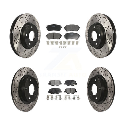Kit de plaquettes semi-métalliques pour rotors de frein à disque, fente de perçage avant et arrière, pour Mazda
