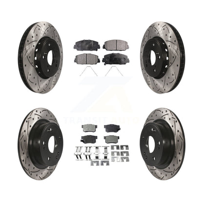 Rotors de frein à disque à fente avant et arrière, Kit de plaquettes semi-métalliques pour Acura IL 2016