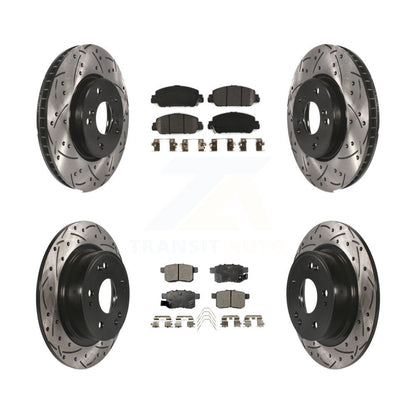 Rotors de frein à disque à fente avant et arrière, Kit de plaquettes semi-métalliques pour Honda Accor
