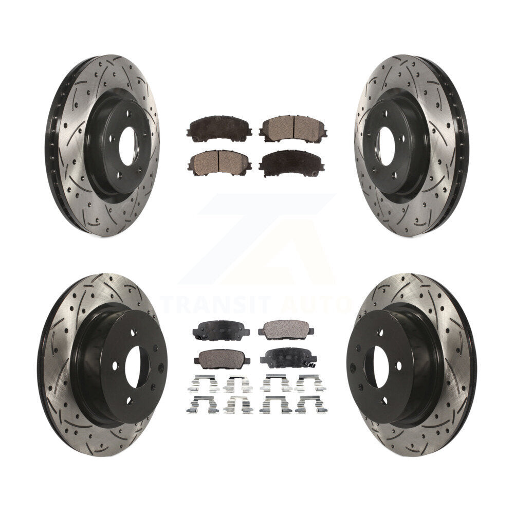 Kit de plaquettes de frein semi-métalliques pour rotors de frein avant et arrière pour INFINITI QX5 16-17