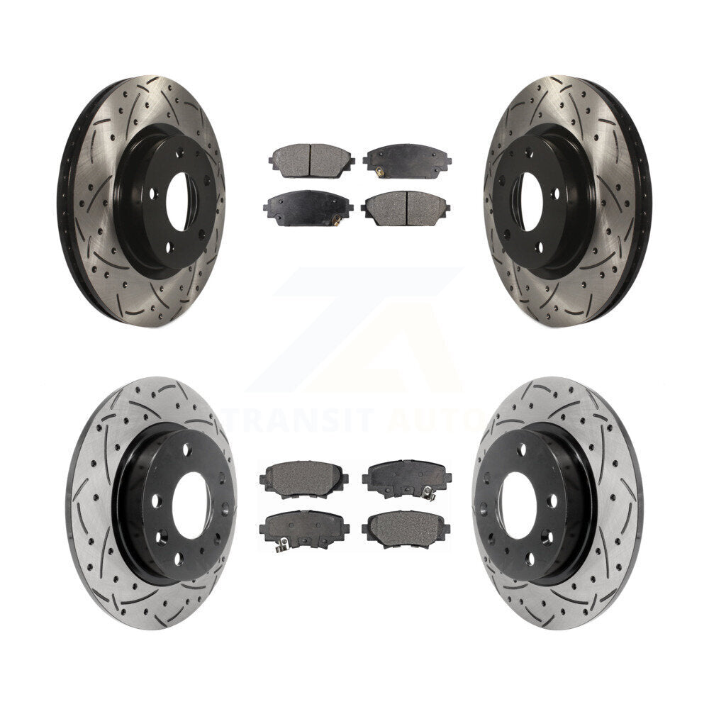Kit de plaquettes semi-métalliques de Rotor de frein à disque à fente avant et arrière pour Mazda 3 Spor