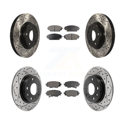 Kit de plaquettes semi-métalliques de Rotor de frein à disque à fente avant et arrière pour Mazda 3 Spor