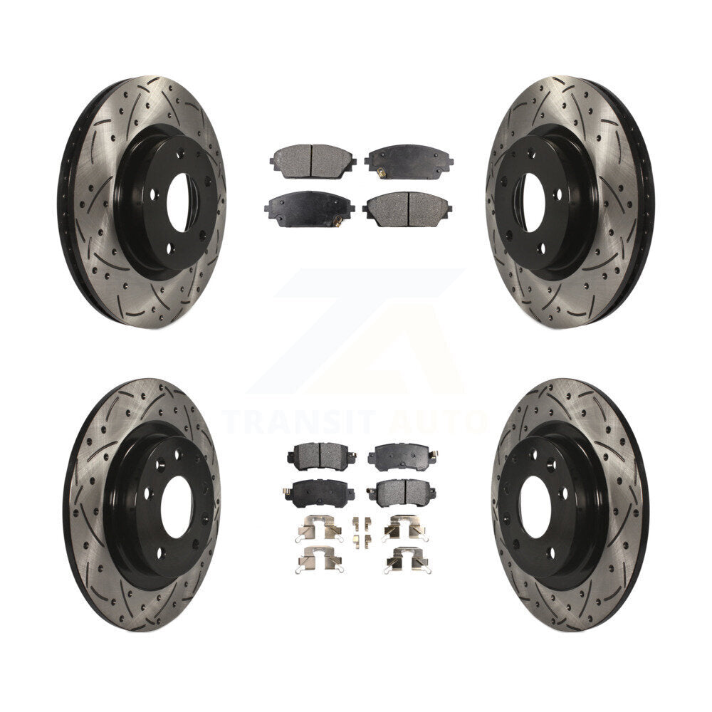 Kit de plaquettes semi-métalliques de Rotor de frein de fente de forage avant et arrière pour Mazda CX-3 AW 16-18