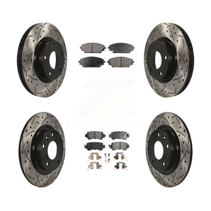 Kit de plaquettes semi-métalliques de Rotor de frein de fente de forage avant et arrière pour Mazda CX-3 AW 16-18