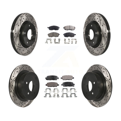 Kit de plaquettes semi-métalliques de Rotor de frein à disque à fente avant et arrière pour Nissan Sentr