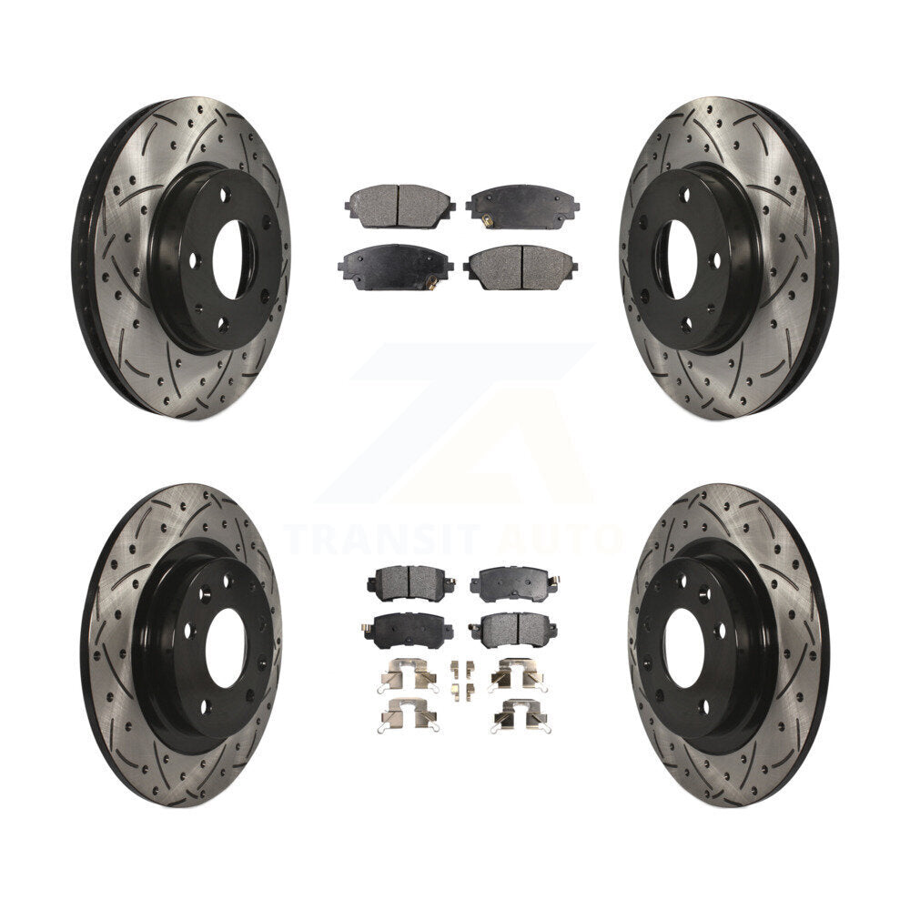 Kit de plaquettes semi-métalliques de Rotor de frein de fente de forage avant et arrière pour Mazda CX-3 FW 16-18
