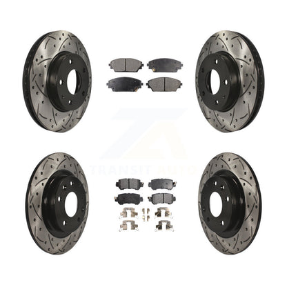 Kit de plaquettes semi-métalliques de Rotor de frein de fente de forage avant et arrière pour Mazda CX-3 FW 16-18