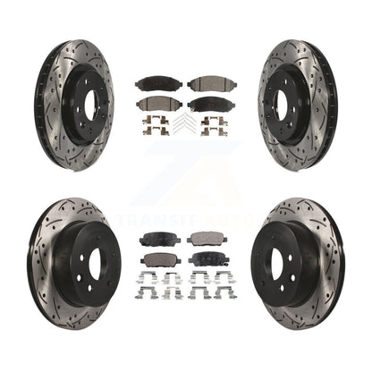 Rotor de frein à disque à fente percée avant et arrière et Kit de plaquettes semi-métalliques pour Nissan LEA