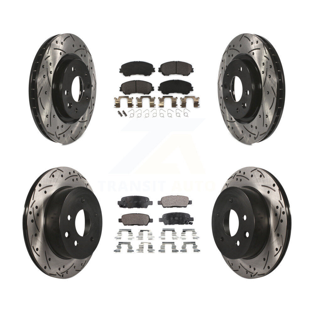 Kit de plaquettes semi-métalliques de Rotor de frein à fente avant et arrière, pour Nissan Rogue Spor