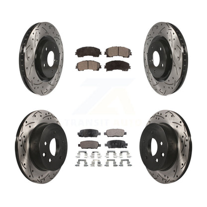 Rotors de frein à disque à fente avant et arrière, Kit de plaquettes semi-métalliques pour Nissan Rogu