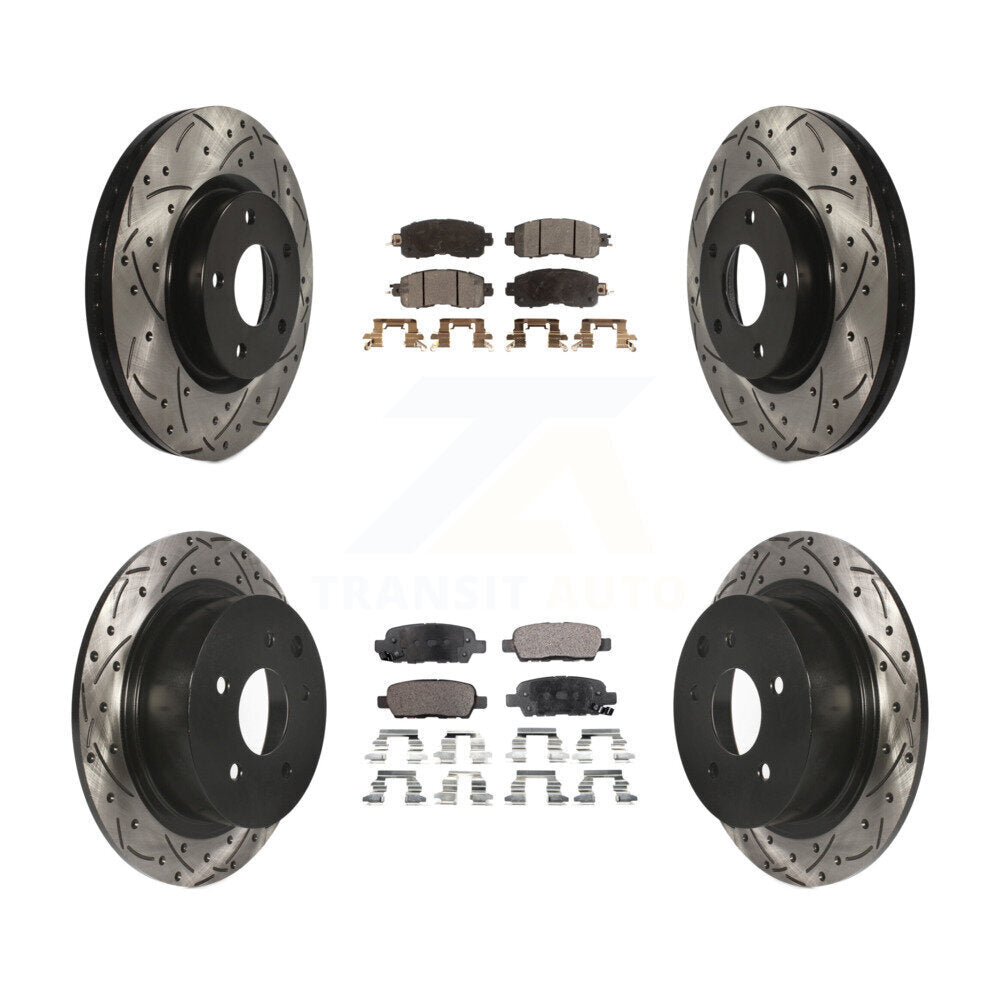 Kit de plaquettes semi-métalliques de Rotor de frein à disque à fente avant et arrière pour Nissan Altim