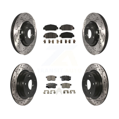 Rotors de frein à disque à fente avant et arrière, Kit de plaquettes semi-métalliques pour Honda Accor