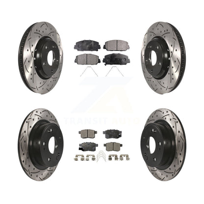 Rotors de frein à disque à fente avant et arrière, Kit de plaquettes semi-métalliques pour Honda Accor