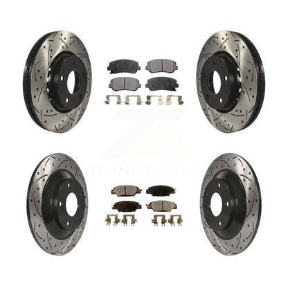 Kit de plaquettes semi-métalliques de Rotor de frein à disque de fente de forage de manteau avant et arrière pour Mazda CX-