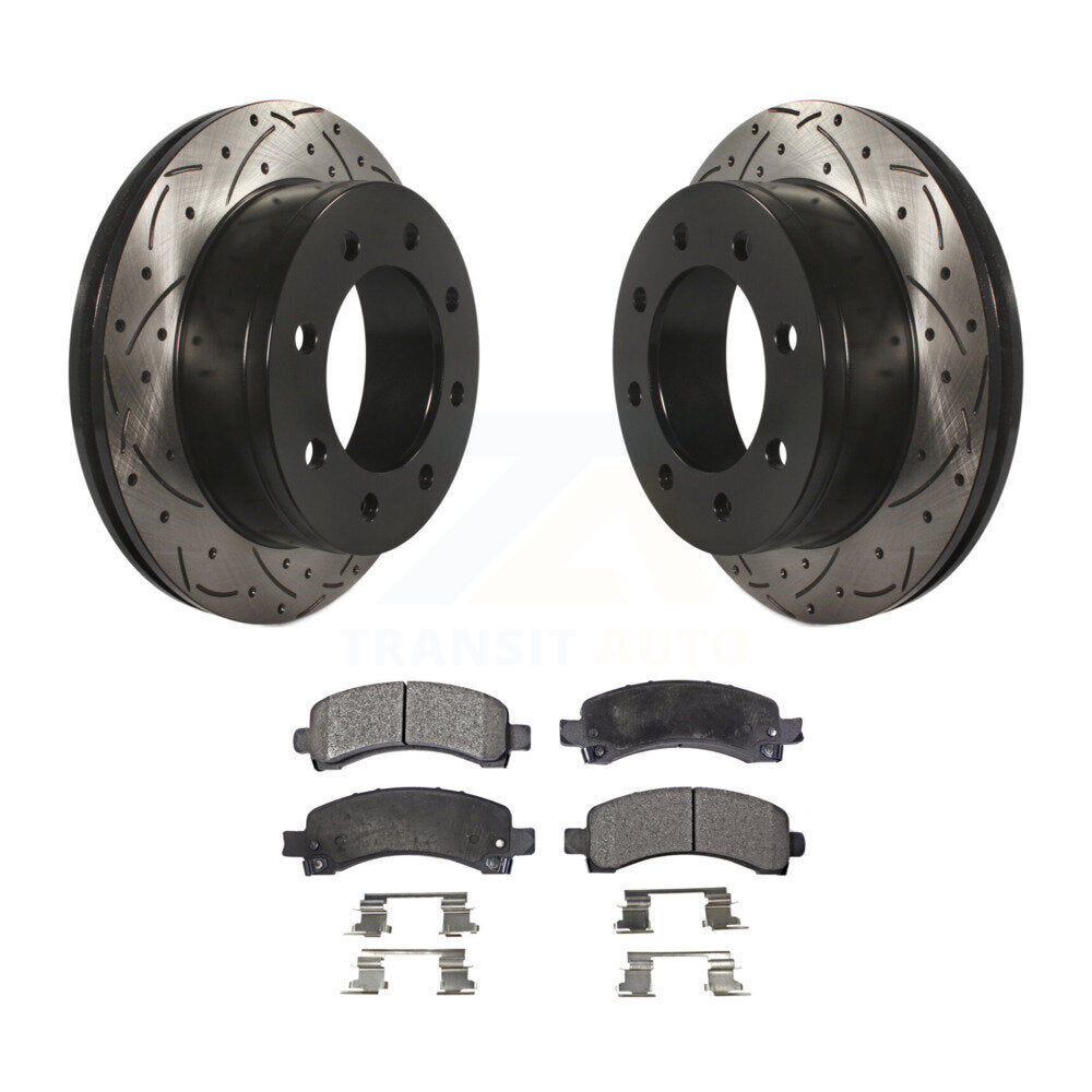 Rotors de frein à fente arrière, Kit de plaquettes semi-métalliques pour GMC Chevrolet Savana 250