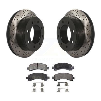 Rotors de frein à fente arrière, Kit de plaquettes semi-métalliques pour GMC Chevrolet Savana 250