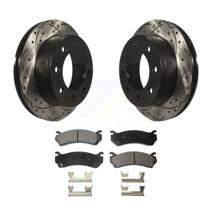Rotors de frein à fente arrière, Kit de plaquettes semi-métalliques pour Chevrolet GMC Sierra 250