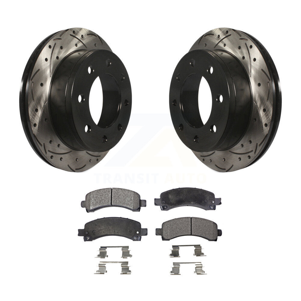 Kit de plaquettes semi-métalliques de Rotor de frein de fente de forage arrière pour Chevrolet GMC Express 250