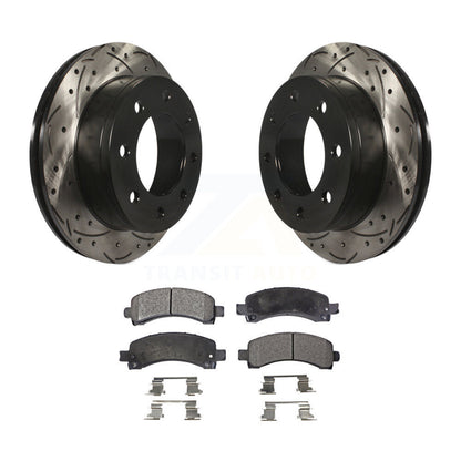 Kit de plaquettes semi-métalliques de Rotor de frein de fente de forage arrière pour Chevrolet GMC Express 250