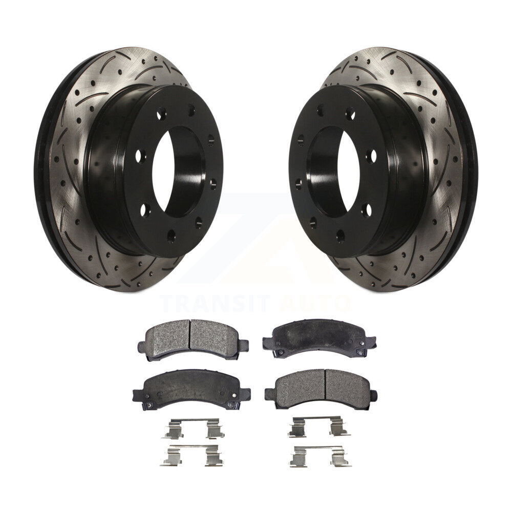Rotors de frein à fente arrière, Kit de plaquettes semi-métalliques pour GMC Chevrolet Savana 350