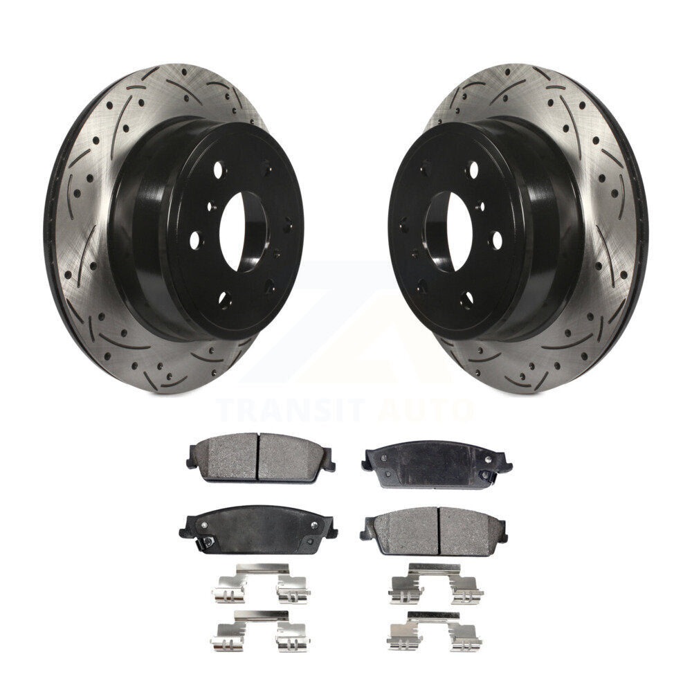 Rotors de frein à fente arrière, Kit de plaquettes semi-métalliques pour Chevrolet GMC Sierra 150