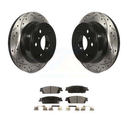 Kit de plaquettes semi-métalliques de Rotor de frein de fente de forage arrière pour Chevrolet GMC Silverado X