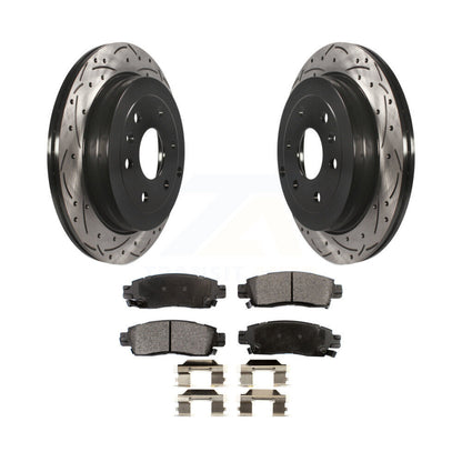 Kit de plaquettes semi-métalliques de Rotor de frein à fente arrière percée pour GMC Acadia Buick Enclav
