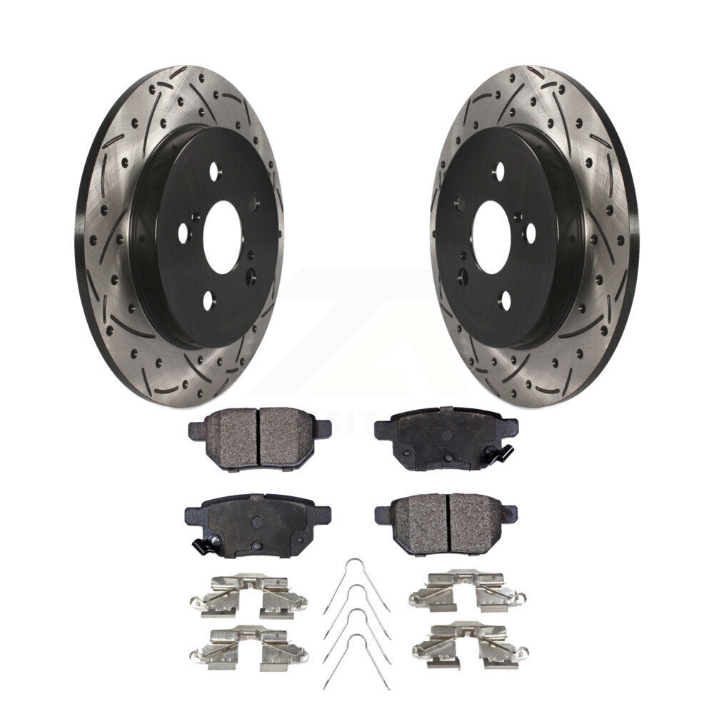 Kit de plaquettes semi-métalliques de Rotor de frein de fente de forage arrière pour Toyota Corolla Matrix Vib