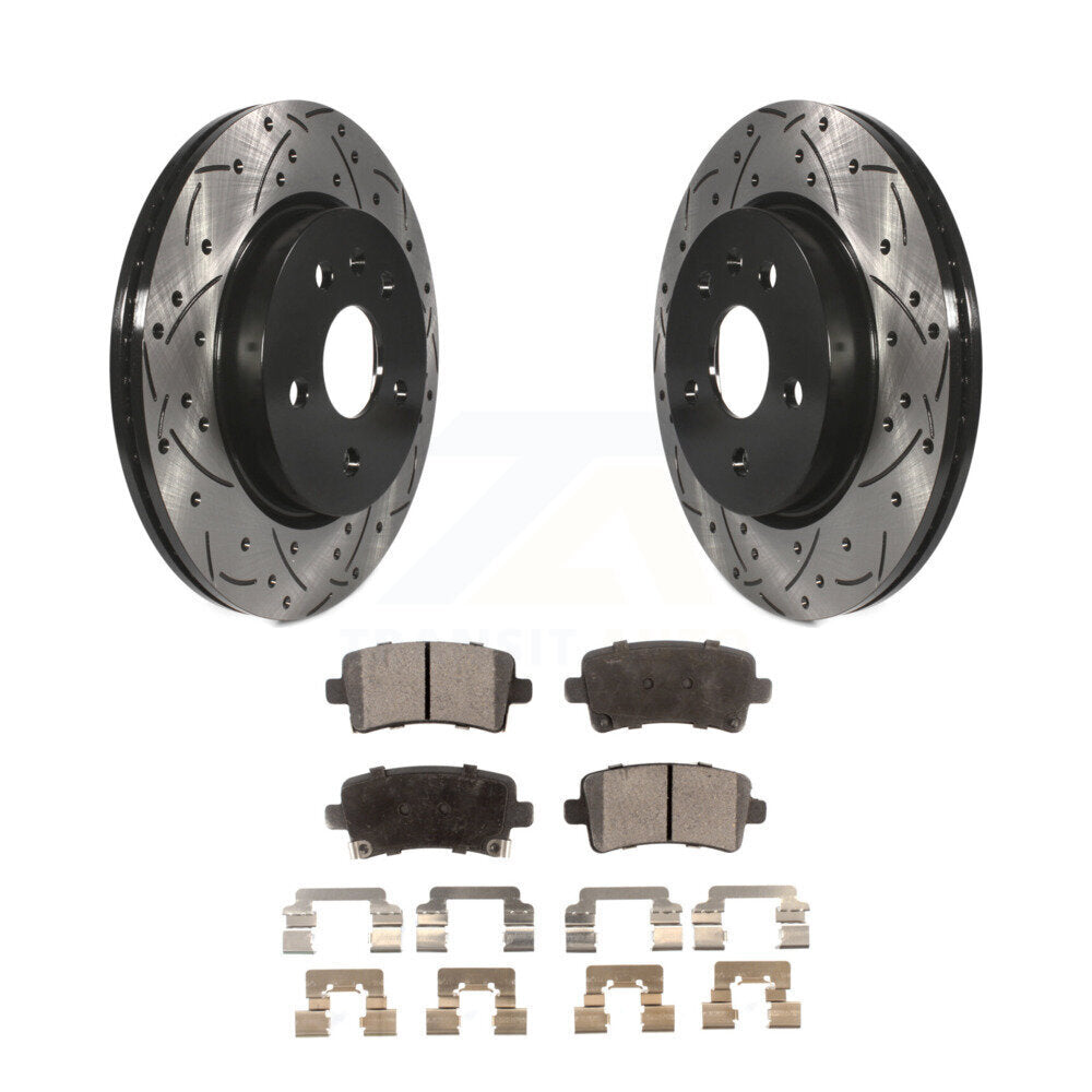 Kit de plaquettes semi-métalliques de Rotor de frein de fente de forage arrière pour Chevrolet Buick Malibu XT