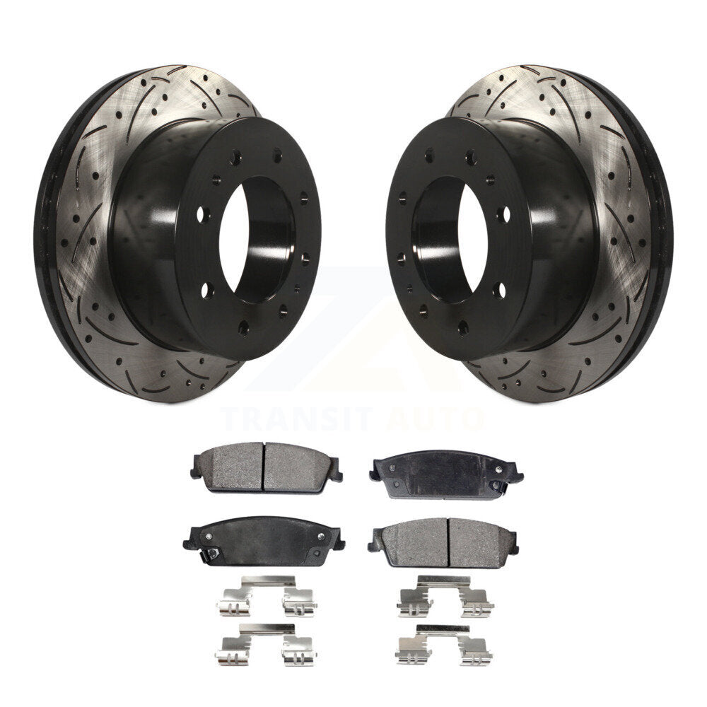 Kit de plaquettes semi-métalliques de Rotor de frein à fente arrière percée pour Chevrolet Silverado 150