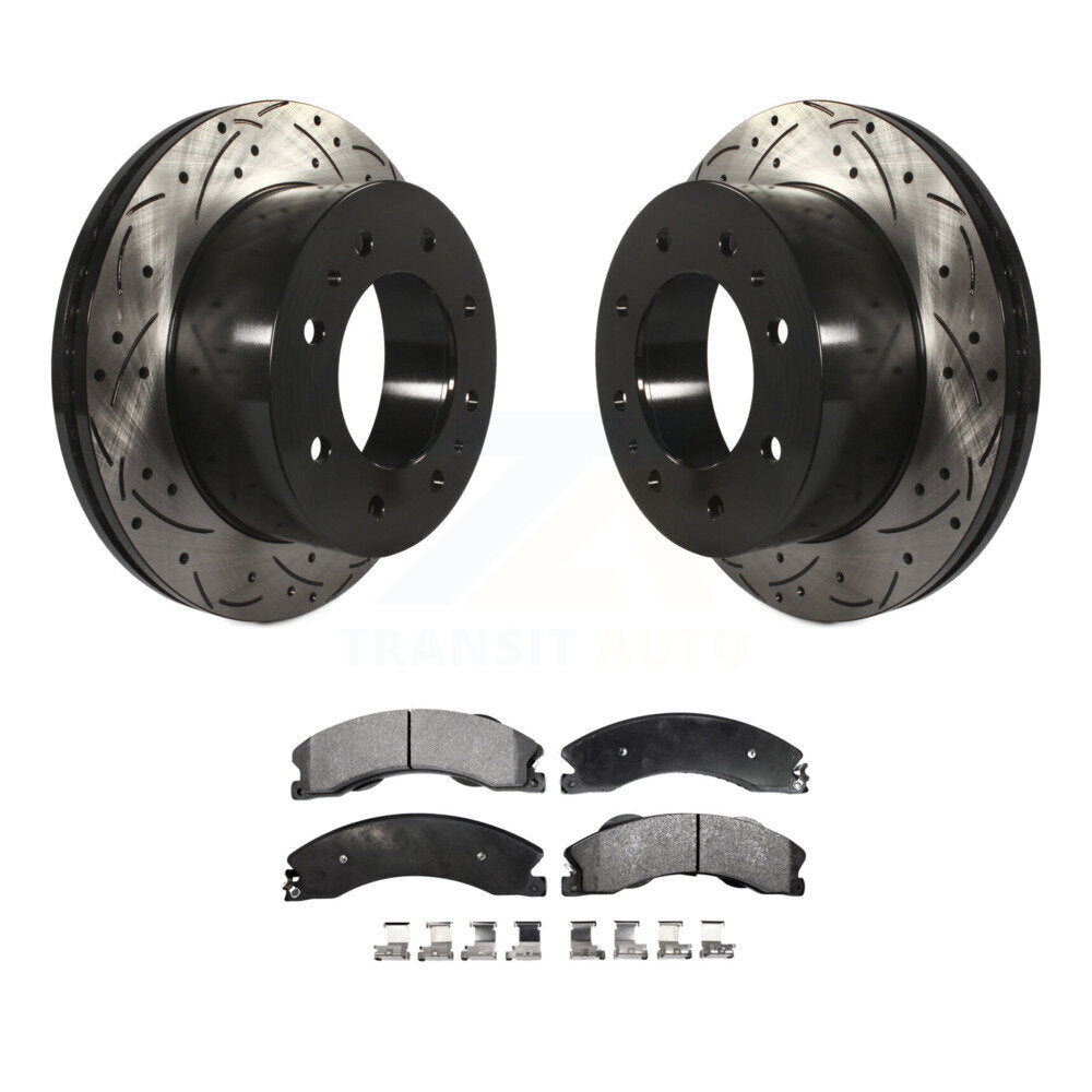 Rotors de frein à fente arrière, Kit de plaquettes semi-métalliques pour GMC Chevrolet Sierra 250
