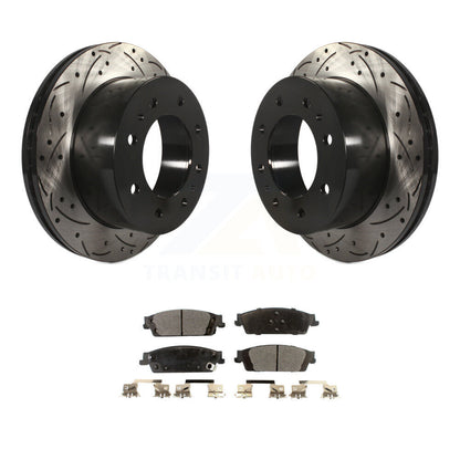 Rotors de frein à disque à fente arrière, Kit de plaquettes semi-métalliques pour Chevrolet Suburba