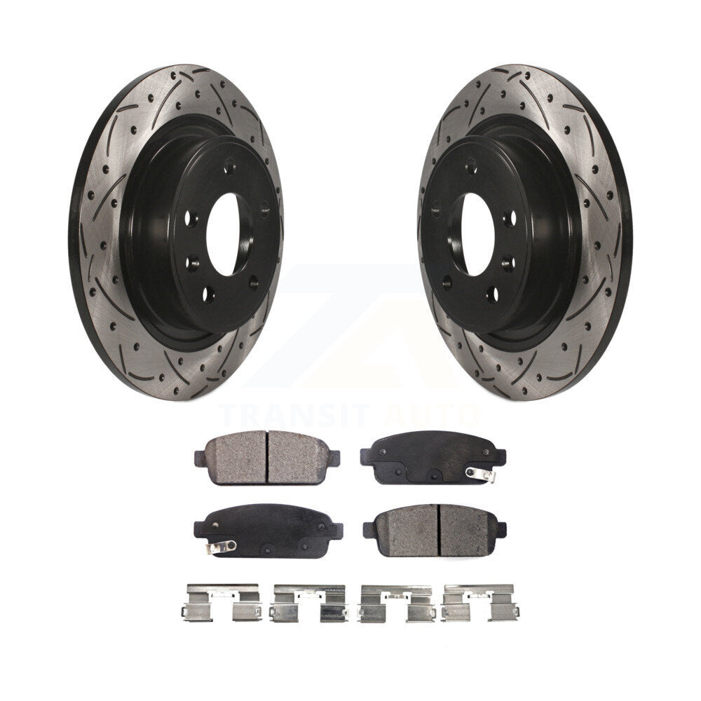 Kit de plaquettes semi-métalliques de Rotor de frein de fente de forage arrière pour Chevrolet Cruze Buick Vol