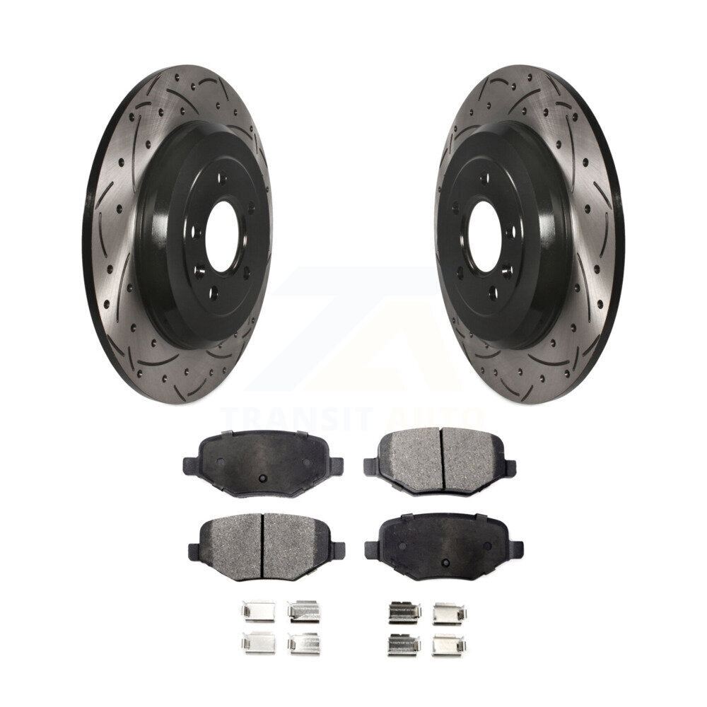 Kit de plaquettes de frein semi-métalliques pour rotors de frein à fente arrière percés pour Ford Explorer Edge Fle