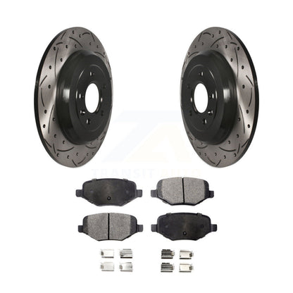 Kit de plaquettes de frein semi-métalliques pour rotors de frein à fente arrière percés pour Ford Explorer Edge Fle