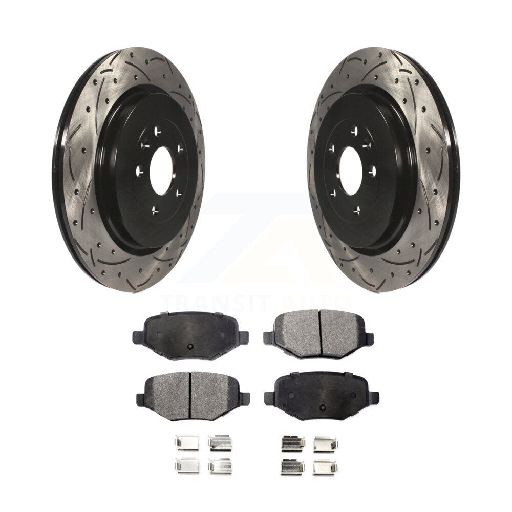 Kit de plaquettes semi-métalliques de rotors de frein de fente de forage arrière pour Ford Explorer Police Fle