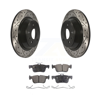 Rotors de frein à fente arrière percés, Kit de plaquettes semi-métalliques pour Ford Fusion Lincoln MK