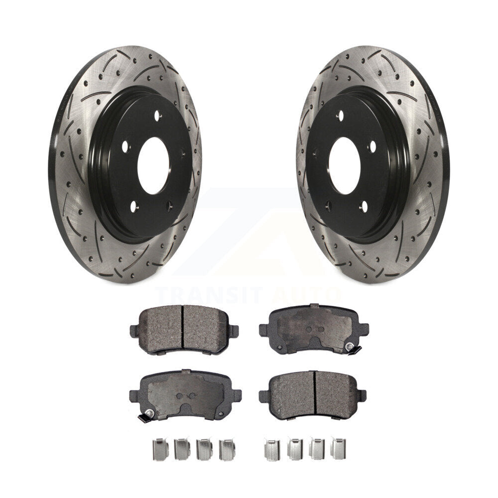 Kit de plaquettes semi-métalliques de Rotor de frein de fente de forage arrière pour Dodge Grand Caravan Town