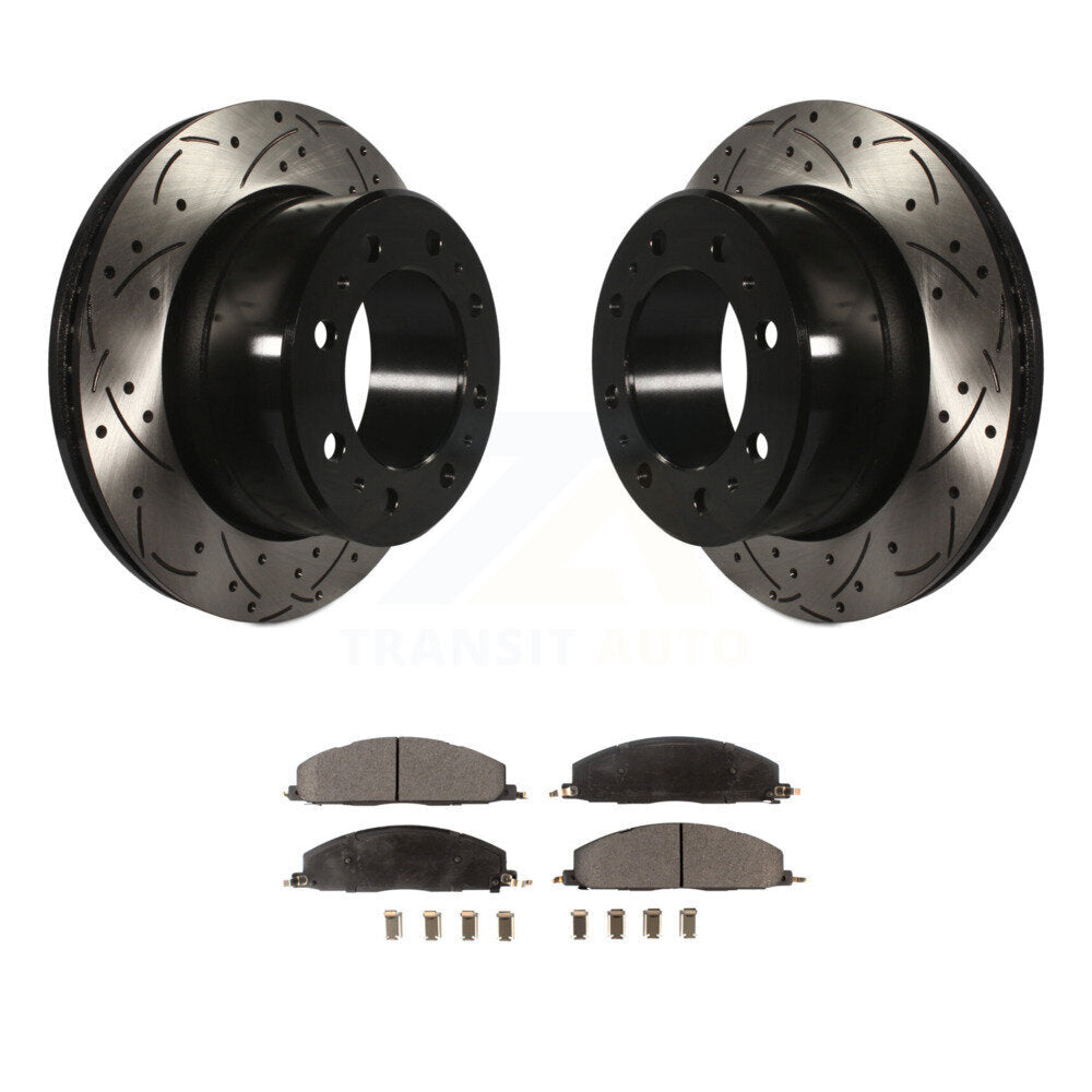 Kit de plaquettes semi-métalliques de Rotor de frein à fente arrière percée pour Ram 3500 2500 1500 Dodge