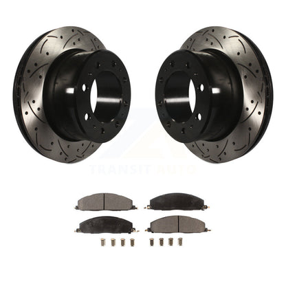 Kit de plaquettes semi-métalliques de Rotor de frein à fente arrière percée pour Ram 3500 2500 1500 Dodge