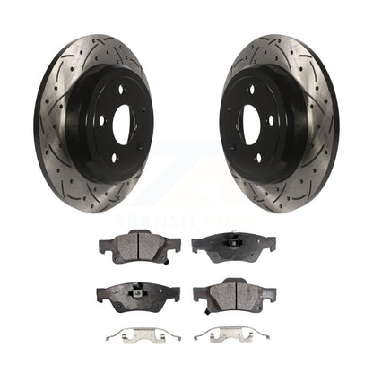 Kit de plaquettes semi-métalliques de Rotor de frein à fente arrière percée pour Dodge Durango Jeep Gran